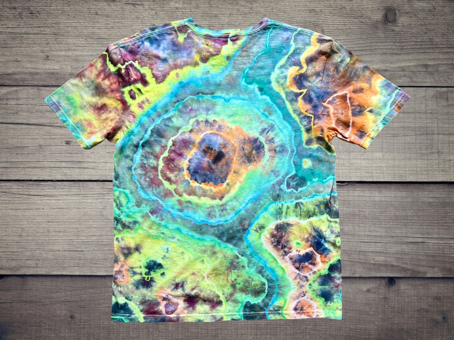 Multicolored Ice Dye Geode Large