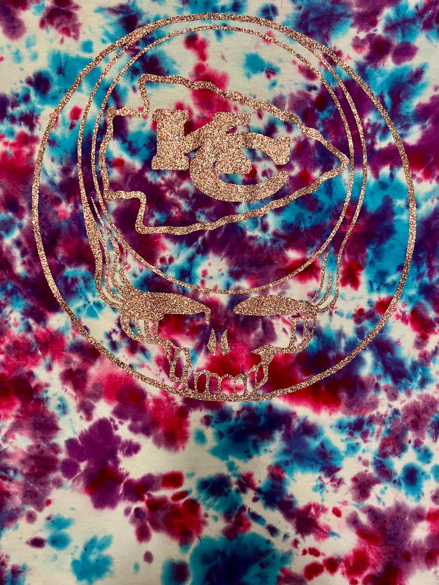 Sparkly Chiefs Tie Dye L