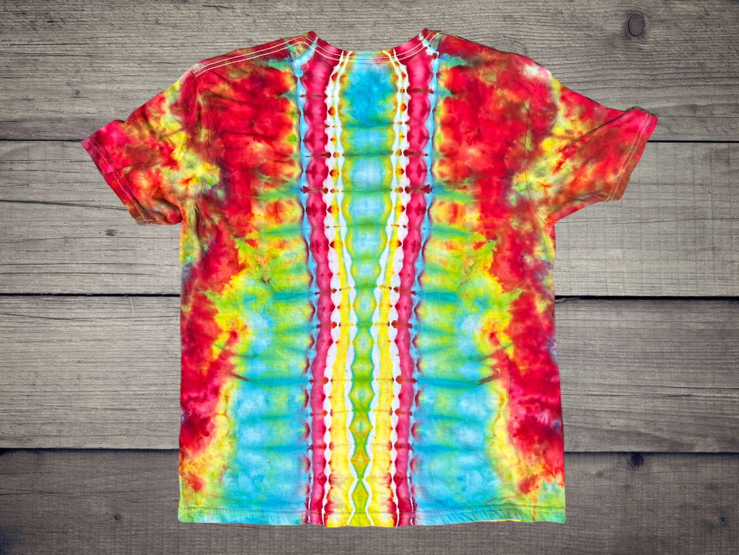 Colorful Mandala Spine Shirt/ Ice Dye Tee/ Tie Dye T-Shirt Size X Large