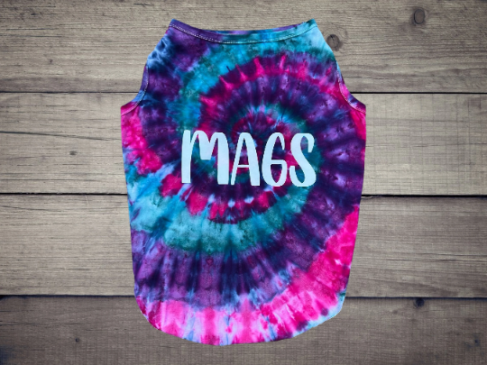 Ice Dye Spiral Tie Dye Dog Tee
