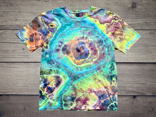Multicolored Ice Dye Geode Large