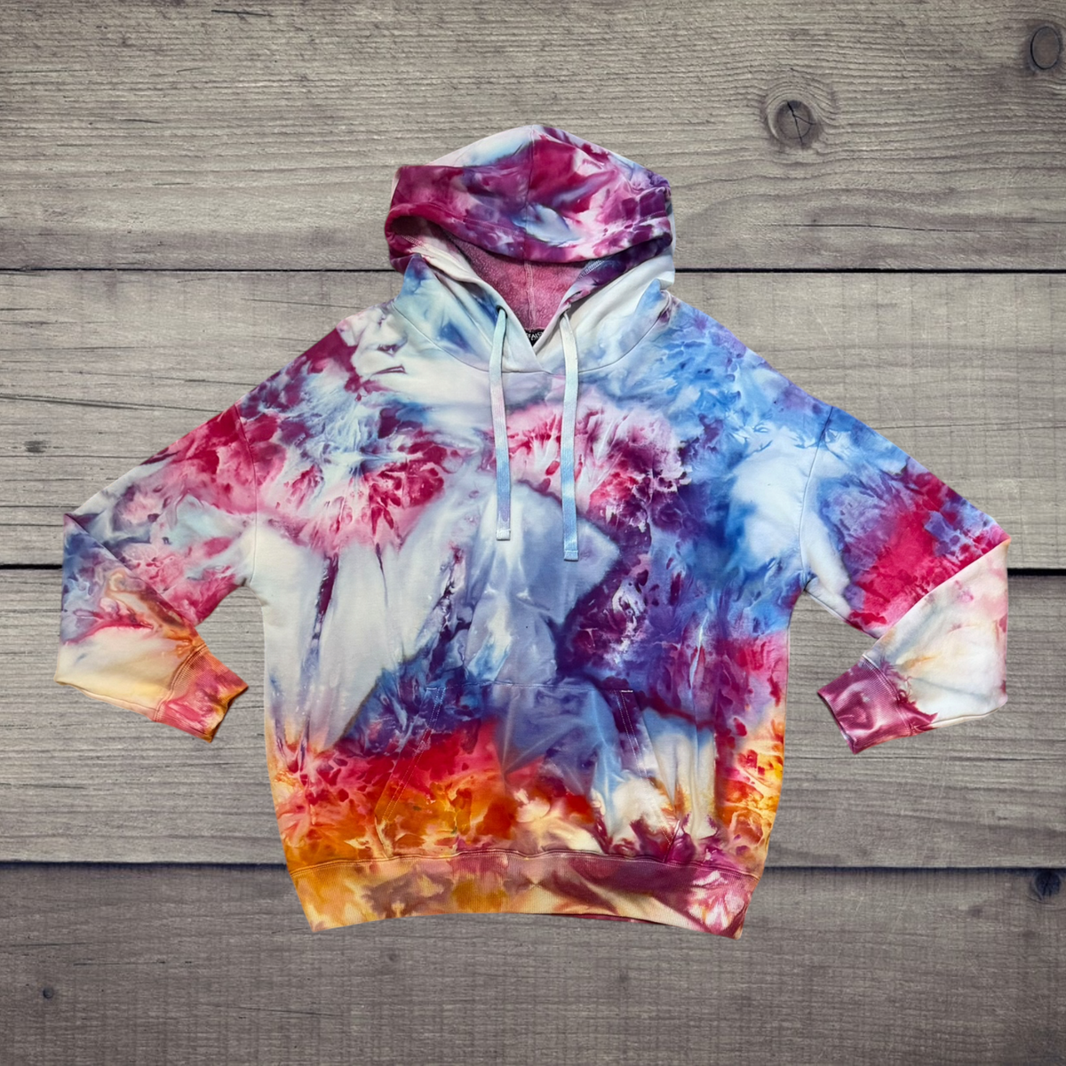 Fire & Ice | Ice-Dyed Hoodie Large