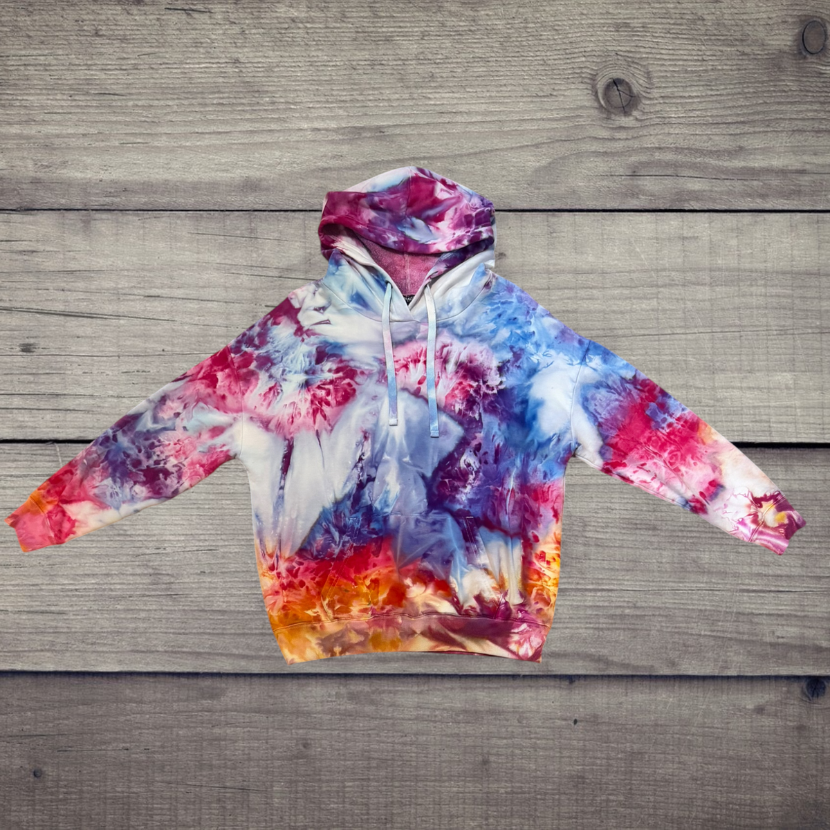 Fire & Ice | Ice-Dyed Hoodie Large