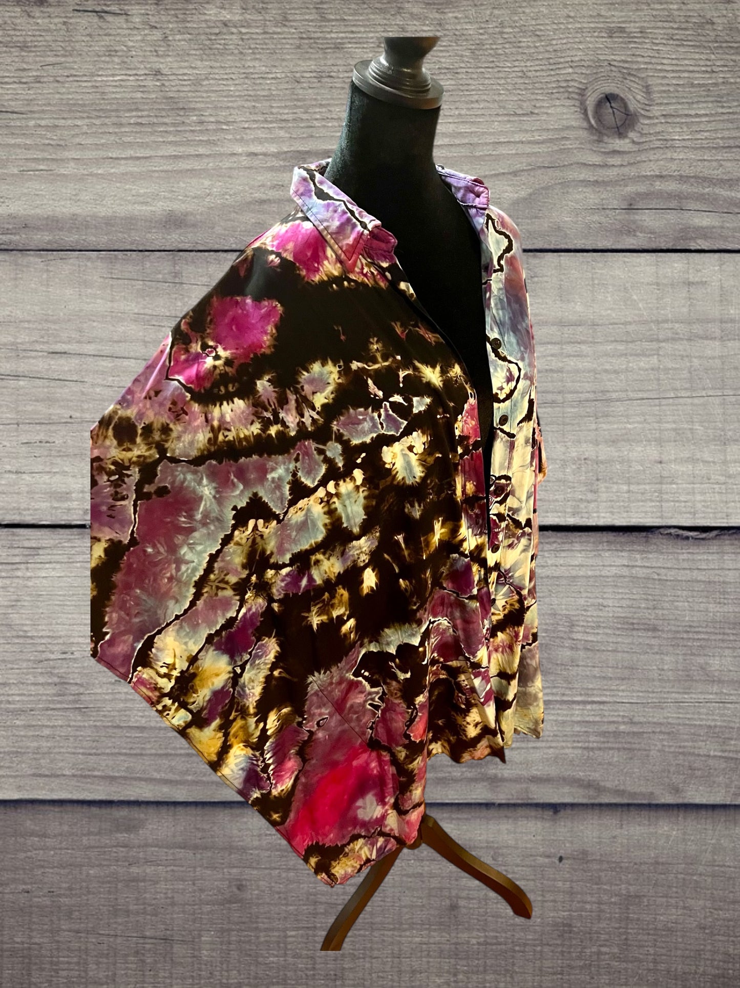 Reverse Ice Dye Kimono Cover Up Medium