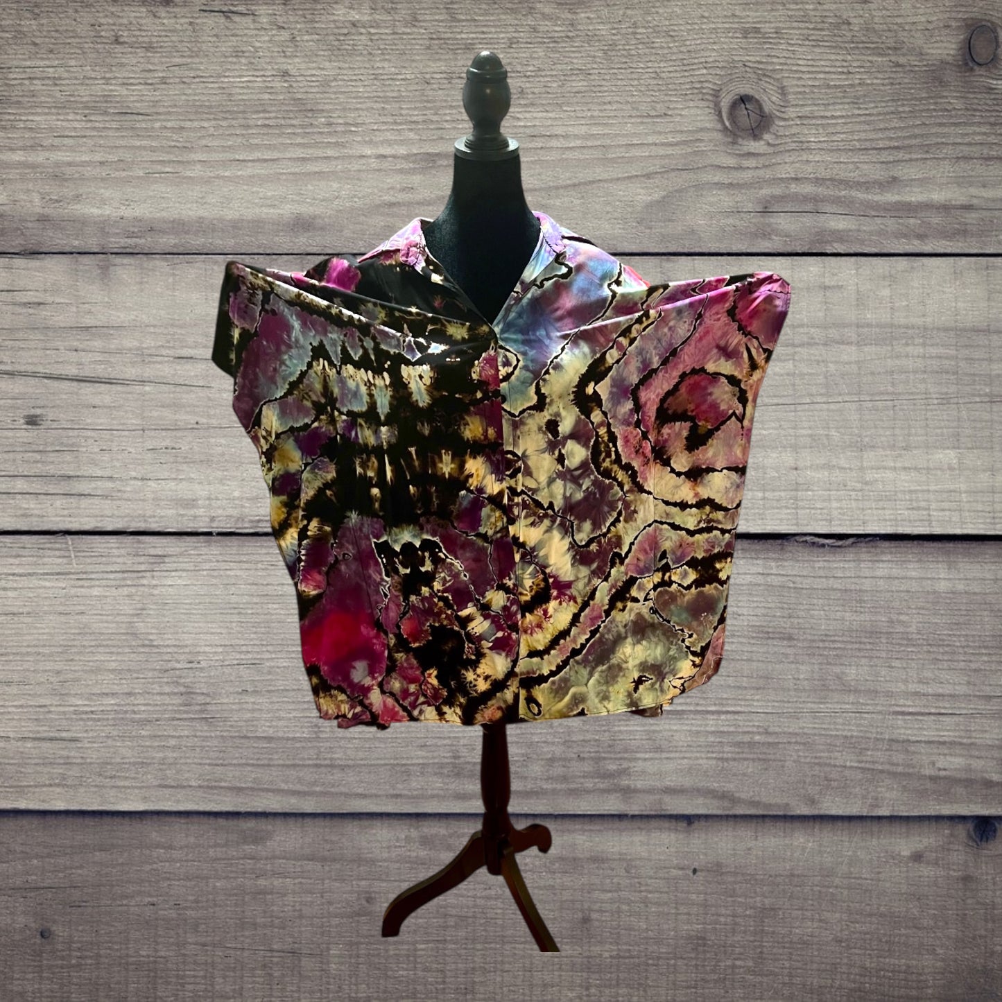 Reverse Ice Dye Kimono Cover Up Medium