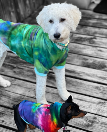 Custom, Soft Ice Dyed/ Tie Dye Dog Hoodie-Choose your own colors!