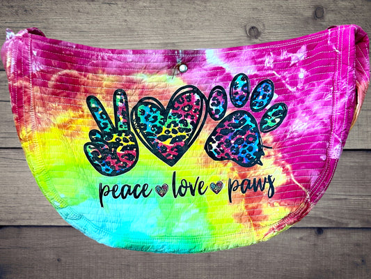 Peace, Love, Paws Tie Dye Pet Carrier