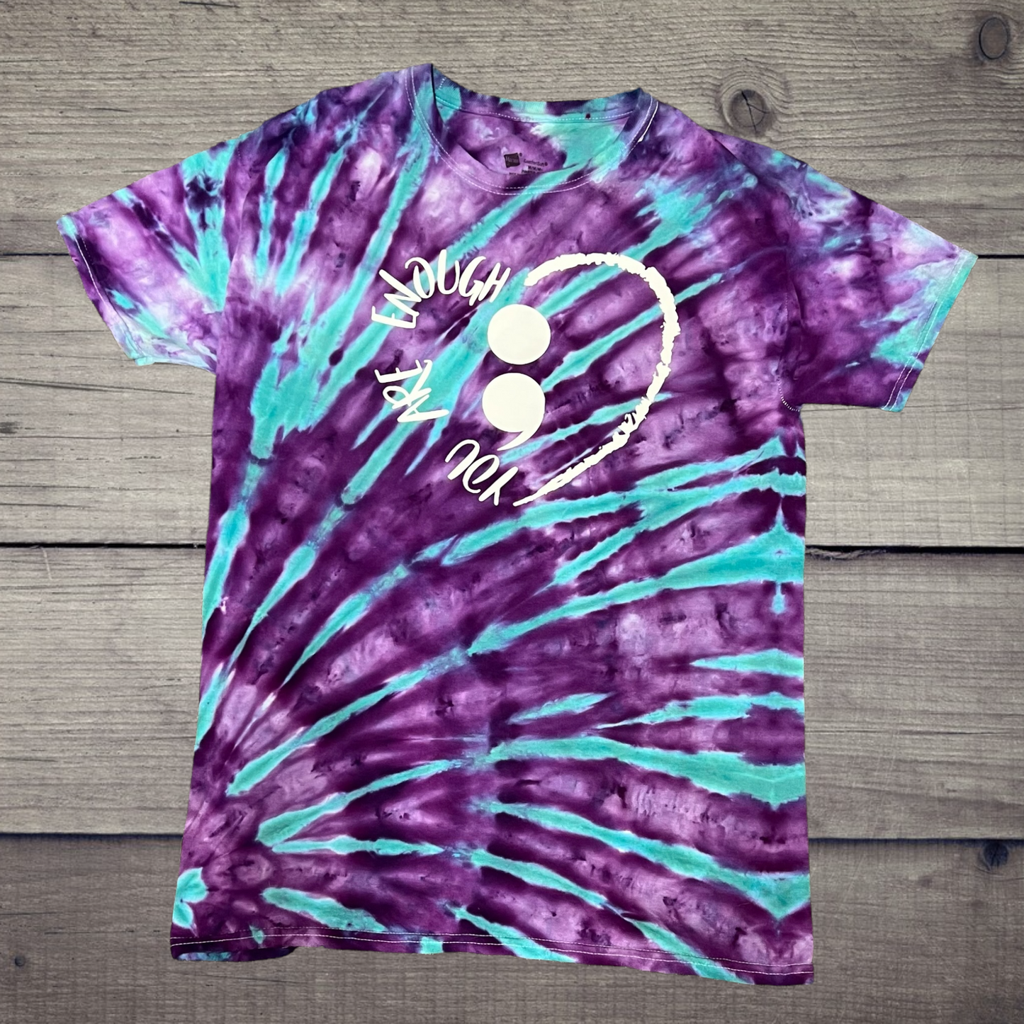 Teal and Purple Semicolon Mental Health Awareness Tee